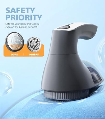 POPCHOSE Fabric Shaver for Clothing, Electric Lint Remover Sweater Shaver to Remove Pilling, Depiller for Clothes, Furniture, Couch, Fuzz with 6-Leaf Blades Extra, Electrostatic Brush - Thumbnail 2