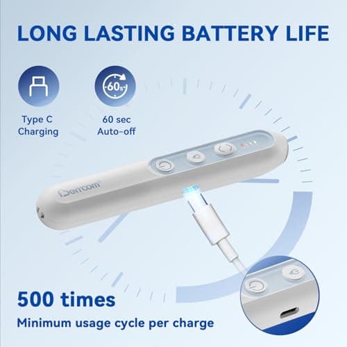 Berrcom Insect Sting and Bite Relief Device, Chemical-Free Therapy for Mosquito Bite with 4-Level Temperature Heat, Rechargeable Travel-Ready Itch Relief Pen - Thumbnail 6