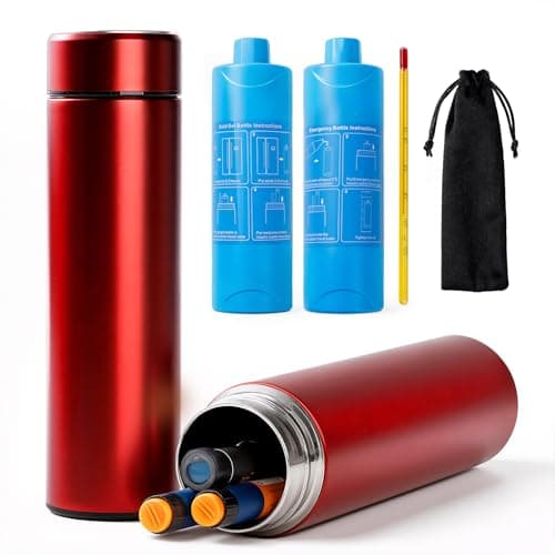 Insulin Cooler Travel Case TSA Approved, Portable Medication Cooler for 3–4 Pens, Refrigerated Medicine Case for Diabetic Supplies, Medicine Organizer with Reusable Ice Pack (Red) - Image 1