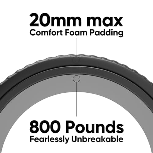 FitBeast Back Roller - Deep Tissue Massage Wheel, Yoga Wheel & Back Stretcher for Pain Relief (6''+9''+12'', Black) - Thumbnail 4