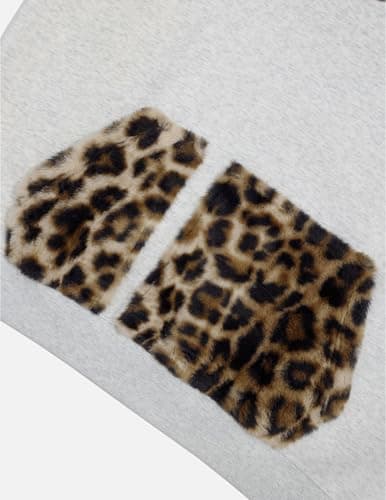 Aelfric Eden Oversized Hoodies Womens Leopard Letter Print Hoodie Fall Y2k Hooded Sweatshirts With Pocket Light Gray Large - Thumbnail 5