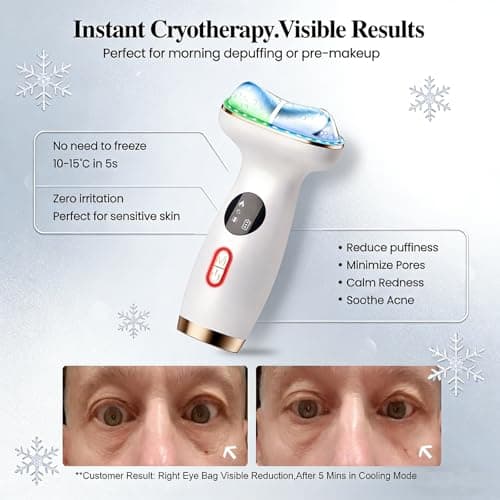 RFVDC Cold Heat Gua Sha Facial Neck Lymphatic Massager, 7-in-1 LED Red Light Face Depuffer Sculpting Tool, Hot Electric Gua Sha Lift Device & Cooling Depuffing Wand, for Contouring, Firming - Thumbnail 4