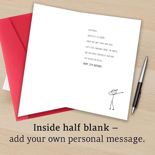 VDOR 13th Funny Birthday Card: Cute for Boys Girls Upcoming 13 Year Old – Speak Their Own Gen Z Language at Birthday Parties – Gift Ready With Red Envelope - Thumbnail 4