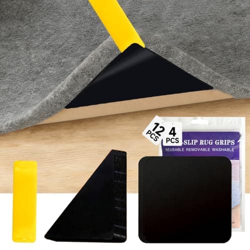 16 PCS Rug Tape，Carpet Tape，Non Slip Rug Pads Grippers for Hardwood Floors and Tiles，Reusable Rug Stickers Rug Tape for Area Rugs，Carpet Pads Rug Corner