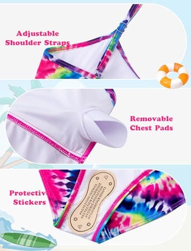 Seanrui Girls Swimsuits Size 14-16 Tankini Swimsuits for Teens Girls 3 Piece Bathing Suit Swimwear with Swim Short - Thumbnail 4