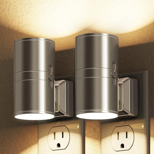 L LOHAS LED Night Light, Automatic Night Lights Plug into Wall, 2 Pack Nightlights With Light Sensor, 3000K Soft White 0-100LM Dimmable Modern Nightlight for Kids Bedroom Hallway