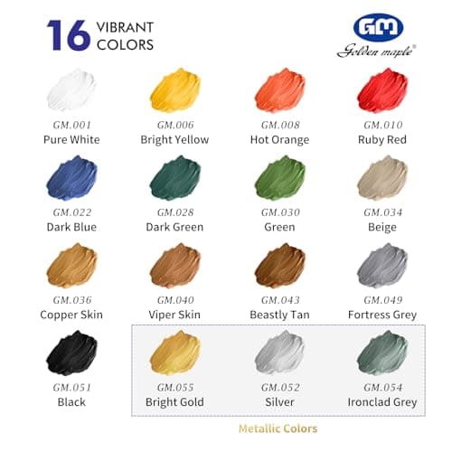 Miniature Paints Set - 16pcs 20ml Miniature Paints Set, with 1 Kolinsky Brush, Acrylic Model Paint Set for Fantasy and Wargame Figures - Thumbnail 3