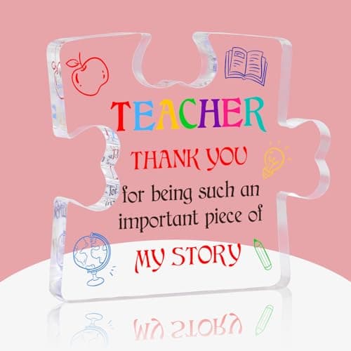 WaaHome Teacher Appreciation Gifts for Women - Best Teacher Graduation Gifts - End of Year Teacher Gift from Students - Appreciation Gifts for Daycare Teachers - Thank You Teacher Paperweight Keepsake - Image 1