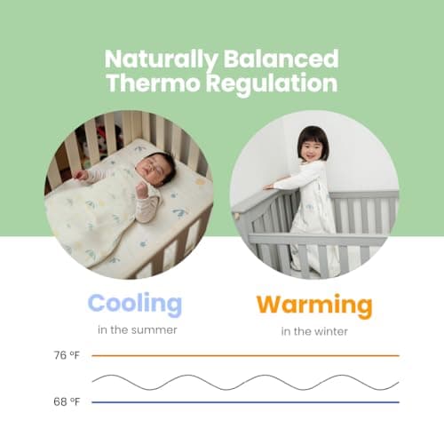 AnZai Merino Wool & Organic Cotton Sleep Sack for 2-4 Years - 2 Way Zipper Adjustable Sleeping Bag, Year Round Wearable Blanket for Babies Oatmeal - Thumbnail 4