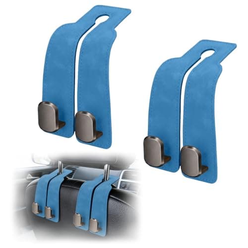 Flimjibg Car Seat Headrest Storage Hooks - 2 Pack Dual Hangers Design Organization Accessories, Car Interior Gadgets to Add Extra Holder and Hook for Purses,Bags,Coat and Handbag