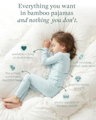 PurComfy SuperSoft Long Sleeve Toddler Pajamas, Premium Bamboo Viscose for Breathable Comfort, Boys & Girls Bamboo PJs, Toddler Long Sleeve Pajama Set, 5 Years - Thumbnail 2