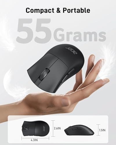 acer Wireless Mouse, 1200 DPI Computer Mouse for Laptop with 2.4GHz USB A Receiver, 5 Buttons Compatible for Windows, macOS, Android (Black) - Thumbnail 2