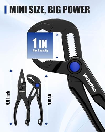 WORKPRO 2-Piece Mini Pliers Set with Pouch for Tight Spaces & Versatile Use - Thumbnail 3