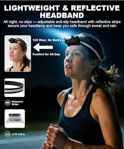 Spriak Rechargeable Headlamp 3PCS, High Lumens Bright Head Lamp Led with Motion Sensor, 4 Modes, Magnet, Detachable Flashlight & Headband for Adult,Running,Outdoor,Emergency,Hard Hat Light - Thumbnail 6