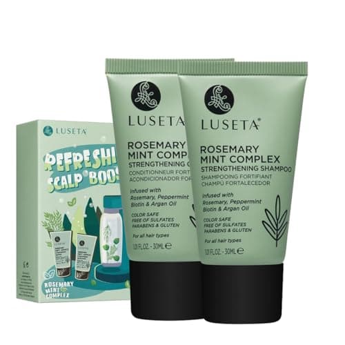 Luseta Rosemary Mint Tavel Shampoo and Conditioner Set Mini Size Strengthen and Nourish Thinning Hair Reduce Frizz for Women and Men 2 x 1.01oz - Image 1
