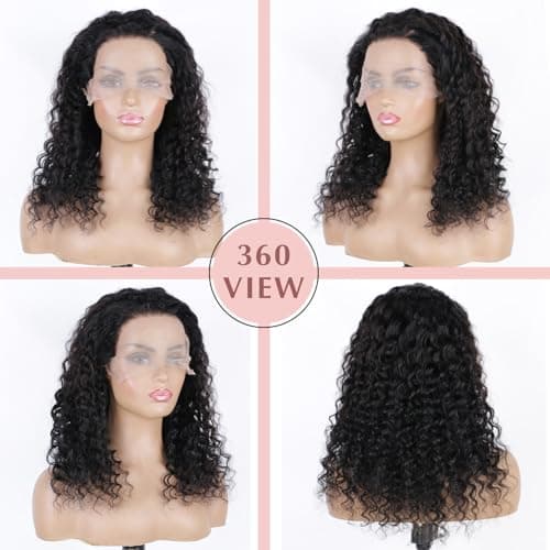 ROHANEM 24 Inch 13x6 Deep Wave Lace Front Wigs Human Hair 15A Raw 250 Density HD Transparent Deep Curly Human Hair Lace Frontal Wig for Women - Thumbnail 3