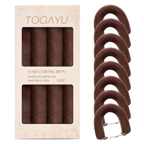 Togayu Heatless Curls Overnight Set - Jumbo Overnight Hair Curlers to Sleep In, Soft Velvet Hair Rollers for Women, No Damage Curls Styling Tools 8pcs