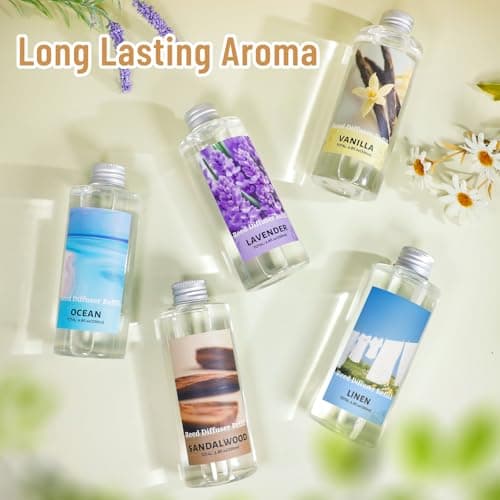 STRN Vanilla Essential Oil Reed Diffuser Refill 200ml Long-Lasting Aromatherapy, Natural Fragrance Liquid with Eco-Friendly Bottle for Home, Bedroom, Spa - Thumbnail 5