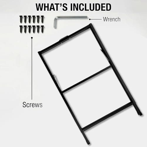 LANGTUKEE Heavy Duty A Frame Sign 24x36 inch - Double Sided Slide-in Metal Sandwich Board for Outdoor Sidewalk Business Advertising, Black Folding Pavement Display Stand, Frame Only - Thumbnail 2