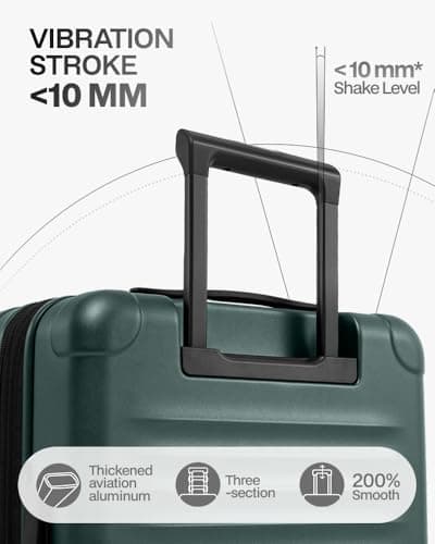 Coolife Carry On Luggage Suitcase : 22x14x9 Airline Approved Travel Luggage with Spinner Wheels, Front Pocket Expandable Hardshell Suitcases with TSA Lock Green - Thumbnail 5