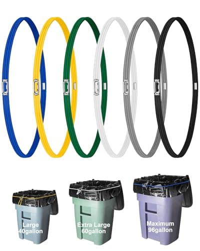 Large Rubber Bands for Trash Can Fits up 40-96 Gallon Extra Large Trash Can Rubber Bands Garbage Can Bands Outdoor Trash Bag Holder Multifunction Bands Buckles of common metal for Picnic Camping Party - Image 1