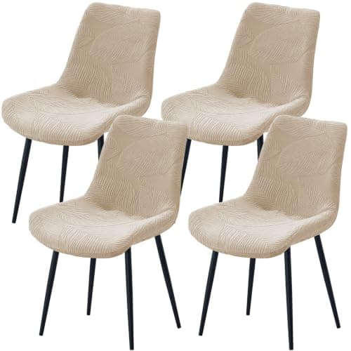 FUANGUI Dining Chair Covers Set of 4 Jacquard with Velcro Lock - Image 1
