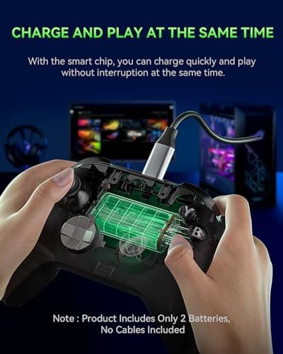 Bcofo Rechargeable Battery Pack for Xbox Series X|S/One, 2 Pack 4440mWh 3.7V Battery Pack for X-Box One/S/X/Elite All Xbox Controllers Supports Use While Charging (Includes 2 Batteries Only) - Thumbnail 4