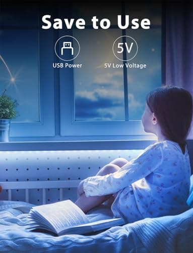 DAYBETTER 6.56ft White LED Strip Light, 6500K Ultra Bright USB-Powered Tape Light, Flexible Cuttable Design with 120 LEDs for Bedroom, Kitchen, Mirror, Home Decoration - Thumbnail 6