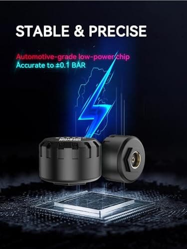 Hyphoon Motorcycle Tire Pressure Monitoring System, Bluetooth TPMS for Motorcycles – Real-Time Tire Pressure & Temperature Monitor with Dual External Valve-Stem Sensors, Waterproof Wireless TPMS - Thumbnail 2