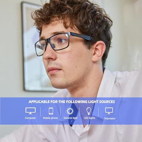 ANYLUV Blue Light Blocking Glasses Men Computer Gaming Glasses Lightweight Al-Mg Metal Anti Eyestrain Eye Protection - Thumbnail 2