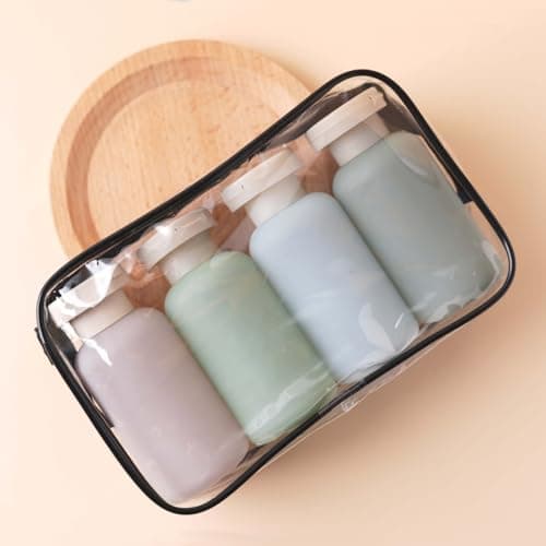 3.4oz Travel Shampoo Bottle with Flip Cap, Leak Proof Plastic Squeeze Bottles, Reusable Empty Travel Shampoo and Conditioner Bottles for Creams, Lotion, Foundation, Conditioner (Forest Series, 4Pcs) - Thumbnail 3