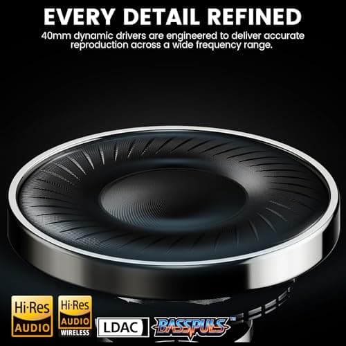 1Mii Y8+ Hybrid Active Noise Cancelling Headphones, 100H Ultra Playtime, Bluetooth 6.0 Over Ear, Wireless Hi-Res Audio & Deep Bass, Comfort for Travel & Home Office, AI Chat & Custom EQ via APP, Black - Thumbnail 2