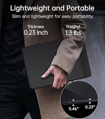 Qunub 14" 4K Portable Monitor OLED, Touch Screen Monitor UHD 3840X2400p 100% DCI-P3 100000:1, USB-C HDMI Travel Monitor with Kickstand & Sleeve for Laptop Mac PC - Thumbnail 4