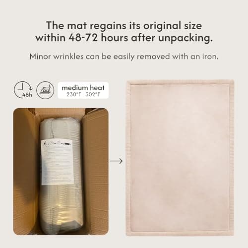 Hakuna Matte CloudSoft Baby Play Mat for Floor 80" x 110" Beige – Coral Velvet Memory Foam Rug for Crawling & Cozy Play – Non-Slip, Water-Resistant, Easy-CareTummy Time Mat, Playmat for Playpen - Thumbnail 5