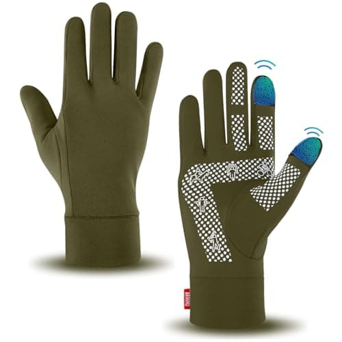 Aegend Lightweight Winter Gloves for Men Women, Warm Running Gloves Touchscreen Thermal Glove Liners for Cold Weather Driving, Cycling & Hiking, Non-Slip, Elastic Cuff, Stretchy, Durable