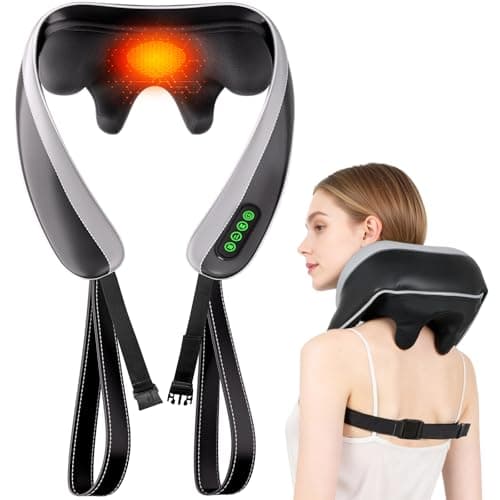 Senluyi Neck Massager for Pain Relief Deep Tissue, Kneading Shiatsu Neck and Shoulder Massager with Heat,Cordless Massager for Back and Shoulder Pain, for Women Men Home Office Christmas