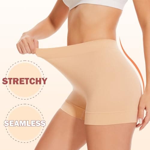 UUMIAER 3 Pack Slip Shorts for Under Dresses, Anti Chafing Women Boyshort Shapewear Yoga Biker Shorts - Thumbnail 2
