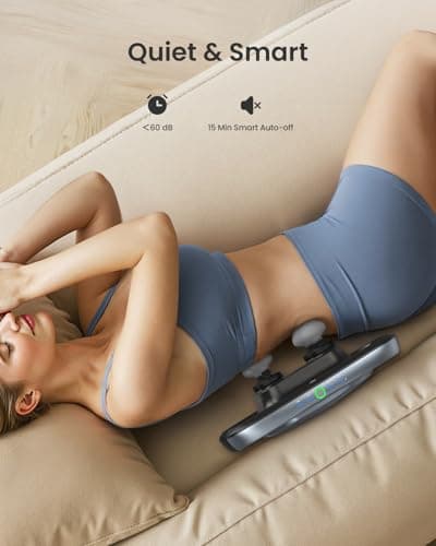 RENPHO Massage Gun Deep Tissue, Fathers Day Dad Gifts Handheld Neck Massager with Replaceable 4-Head and Plate, Muscle Percussion Massage Tool for Neck Back Massager for Women Men, Quad, HSA Approved - Thumbnail 6