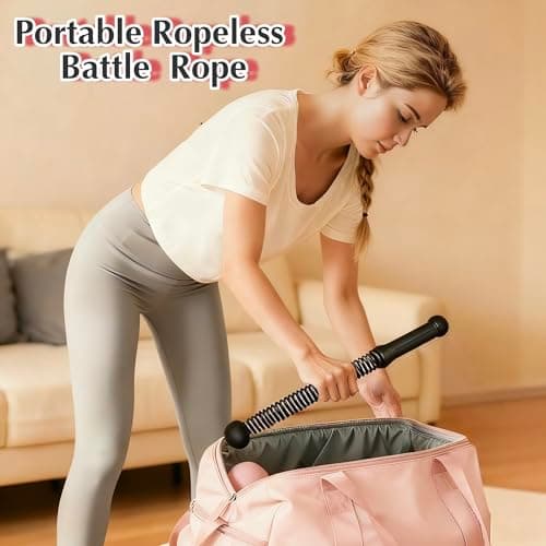 MUYIWEIDEN Weighted Ropeless Battle Ropes,Cordless Workout Ropes for Home Gym, Portable Exercise Rope for Strength Building, HIIT and Low-Impact Aerobic Training for Women&Men (Black) - Thumbnail 6