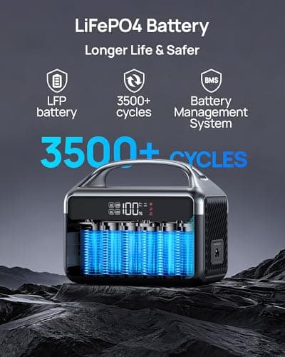 DaranEner Portable Power Station, 300W (Surge 600W) 192Wh Power Bank with 110V AC Outlet, LiFePO4 Battery for Home Emergency, Camping, Travel,& Outdoor Electronics(Option Solar Generator) - Thumbnail 6