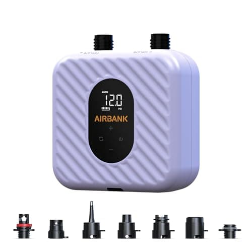 AIRBANK Rechargeable Paddle Board Pump, 38.5Wh, 7 Nozzles, Auto-Off