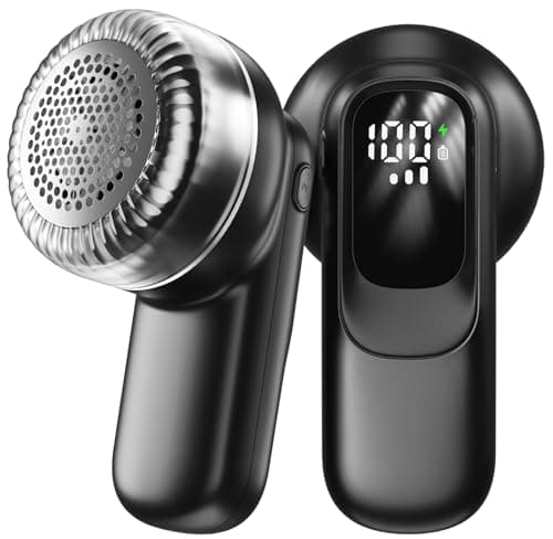 JFNRR Rechargeable Fabric Shaver, Lint Remover with 3D Floating Blades & Powerful Motor, Portable Sweater Shaver with Digital Display, 3 Speeds Electric Lint Shaver for Clothes, Sweaters, Furniture - Image 1