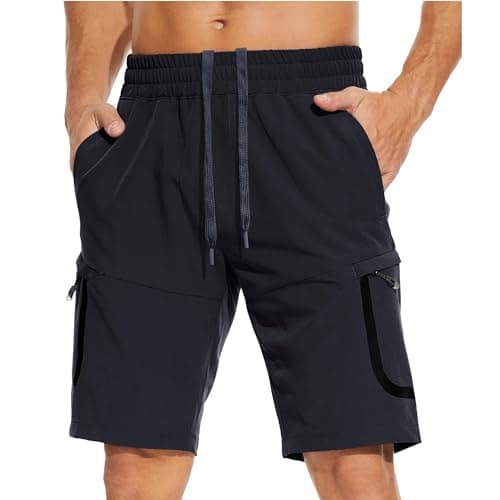 MOURCE Men's 9" Quick Dry Hiking Shorts Lightweight Stretch 4 Pockets Outdoor Camping Cargo Shorts, Navy Blue XL - Image 1