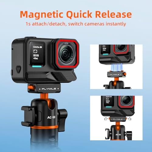Tripod for Insta360 X5 ACE Pro 2, 21” Selfie Stick Quick Release Extension Rod Mini Table Desk Portable Handle Grip Stand with Remote Controller for Insta 360 X5 X4 Air, ACE Pro 2 Accessories - Thumbnail 4