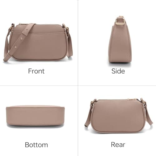 Goinsound Small Crossbody Bags for Women - Retro PU Leather Shoulder Handbags for Gift with Adjustable Shoulder Strap Apricot - Thumbnail 6