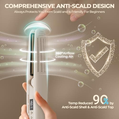 MiroPure Flat Iron Hair Straightener, Hair Straightener and Curler 2-in-1, 360° Airflow Styler with Cool Air for Curls, Titanium Ceramic Ionic, Hair Care Aroma,Auto Off, Dual Voltage for Travel - Thumbnail 5
