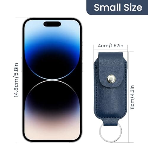 2-Pack PU Leather USB Flash Drive Case with Keychain, Anti-Lost Thumb Drive Holder Sleeve, Portable Memory Stick Storage Pouch Organizer, Protective USB Stick Cover for Laptop Bag & Key(Case Only) - Thumbnail 2