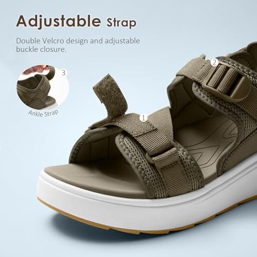 Vilanva Women's platform sandals Olive green Size 6 - Thumbnail 4