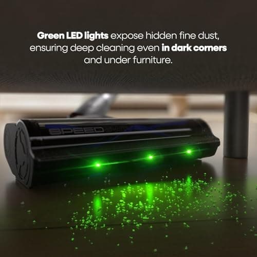 YONNDER Cordless Vacuum Cleaner, 50KPA/550W/70Mins Powerful Stick Vacuum for Home, Anti-Tangle, Self-Standing, Lightweight, Charging Dock, Vacuum Cleaner for Hardwood Floor/Carpet/Pet Hair/Car, M1 - Thumbnail 6