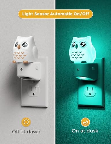 L LOHAS LED Night Light for Kids, 3D Owl Night Light Plug in, Dusk to Dawn Nursery Night Lights, RGB+Soft White 3000K, 3 Lighting Modes, Room Decor, Children - Thumbnail 4